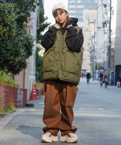 ベスト ジレ ファー×キルティング リバーシブルベスト / Fur