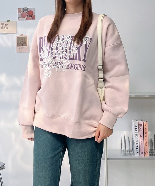 AS KNOW AS（アズノゥアズ） トレーナー スウェット フラワー刺繍重ね