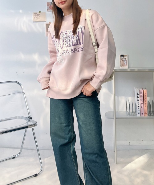 AS KNOW AS（アズノゥアズ） トレーナー スウェット フラワー刺繍重ね