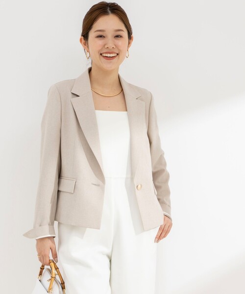 NOLLEY'S ウォッシャブルシャンブレーショートジャケット　ベージュ NOLLEY'S Sophi ジャケット テーラードジャケット