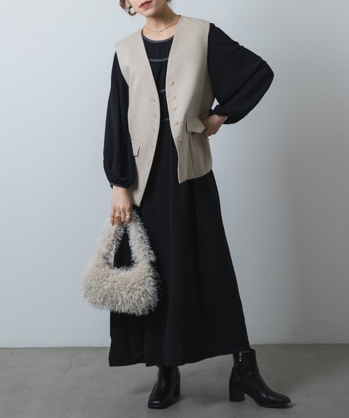 ベスト ジレ ノーカラージレ レディース : ZOZOTOWN Yahoo!店