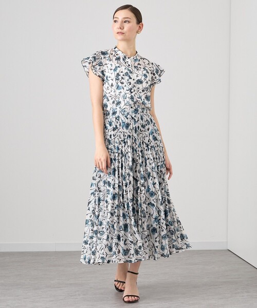 ANAYI スカート 「セットアップ対応商品」ボタニカルローンプリント  