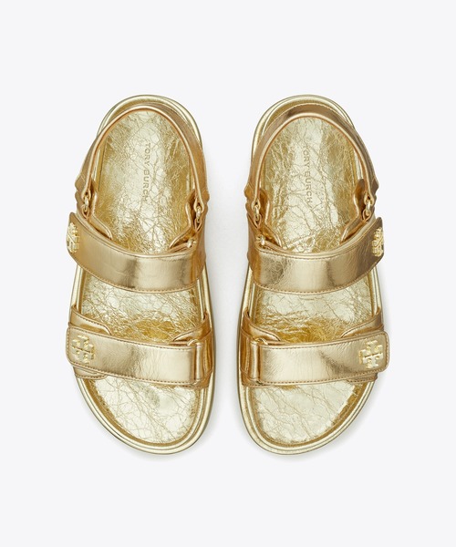 TORY BURCH トリーバーチ 7M 24.0サンダル レディース ゴールド TORY BURCH サンダル キラ スポーツサンダル レディース