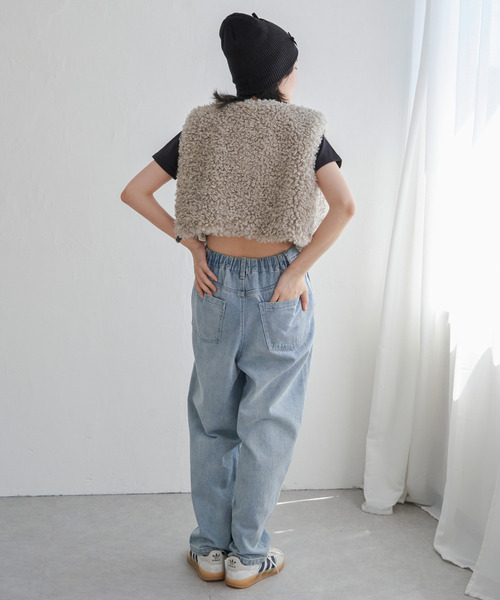 VENCE EXCHANGE ベスト ジレ プードルファーショートベスト レディース