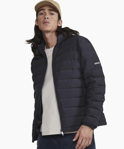 AIGLE ダウンジャケット メンズM ベージュ/ネイビー AIGLE（エーグル）の「ブロカ エクスプローラーダウンジャケット
