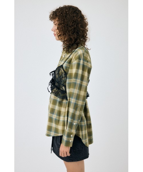 MOUSSY ブラウス シャツ LACY BUSTIER LAYERED レディース