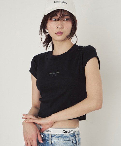 Calvin Klein tシャツ モノグラムベビーTシャツ レディース