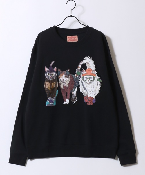 SITRY（シトリー） トレーナー スウェット Cat ＆ Dog Print Sweat