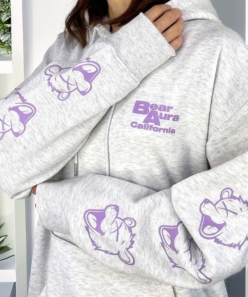 Bear ボアプルパーカー　パープル Bear ボアプルパーカーパープル