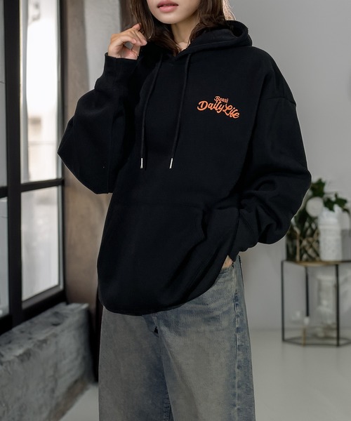 Candlestick パーカー レトロ ベアー サガラ刺繍 プルオーバー