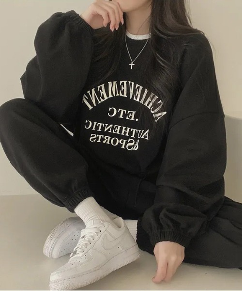 正規品♡裏毛スウェット♡ロゴ上下セット♡ネイビー WEGO トレーナー スウェット WEGO/裏起毛ロゴスウェット上下