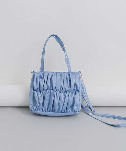 KBF（ケービーエフ） ハンドバッグ サテンギャザーハンドBAG