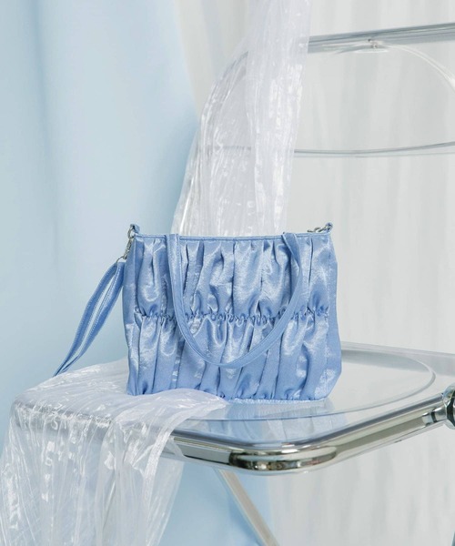 KBF（ケービーエフ） ハンドバッグ サテンギャザーハンドBAG