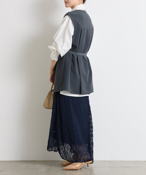 とっこ様【美品】GALLARDAGALANTEリネンジレ COLLAGE GALLARDAGALANTE ベスト ジレ フレンチスリーブジレ