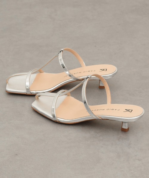 美品✨FABIO RUSCONI スクエアバックルサンダル 36 美品✨FABIO RUSCONI スクエア バックル サンダル ポインテッド