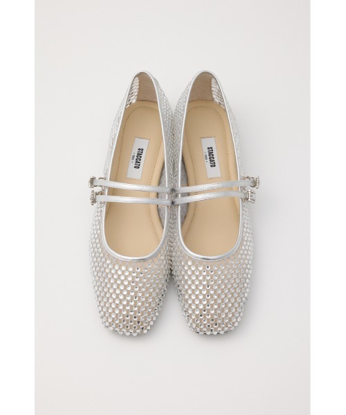 【美品】STACCATO スタッカート フラットシューズ ストーン きらきら グリッターストーンスカッタースリッポン（350IS149