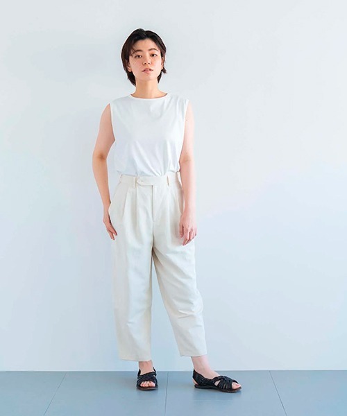 tシャツ コットンファインスムス ノースリーブ レディース