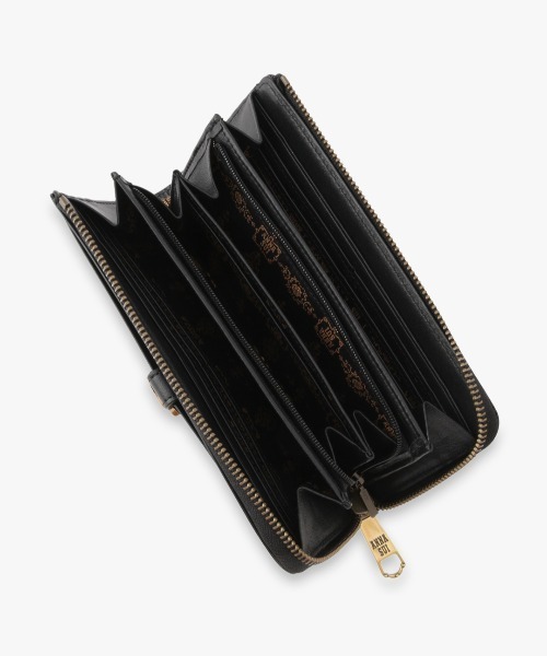 【新品・未使用・正規品】アナスイ　L字長財布　ブルボン　ブラック ANNA SUI 財布 ブルボン Lファスナー長財布 レディース