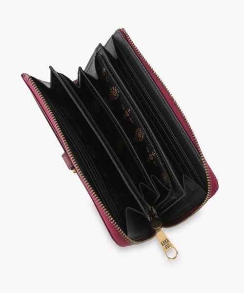 【新品・未使用・正規品】アナスイ　L字長財布　ブルボン　ブラック ANNA SUI 財布 ブルボン Lファスナー長財布 レディース