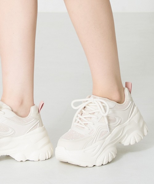 ボリュームソールレースアップスニーカー2色展開 STEVE MADDEN スニーカー ボリュームソールダブルレースアップ