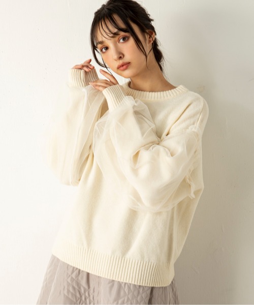 「MILLION CARATS」 長袖ニット FREE オフホワイト レディース_画像3