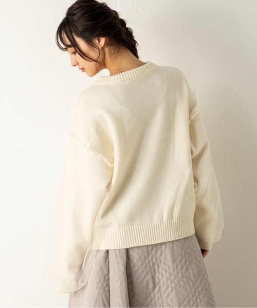 「MILLION CARATS」 長袖ニット FREE オフホワイト レディース_画像5