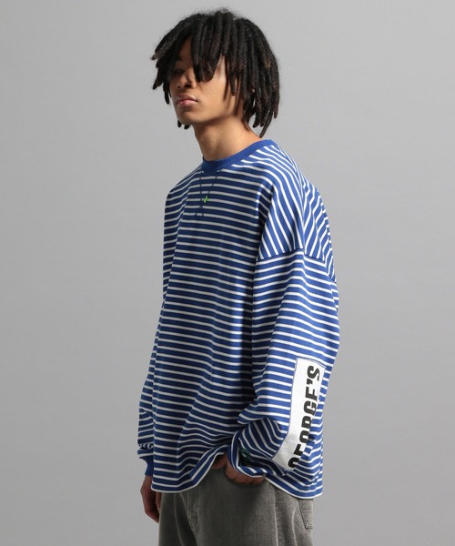 古着 ボーダー スウェット ロンT シャツ cityboy ロングTシャツ メンズ 長袖 Tシャツ ワイドシルエット