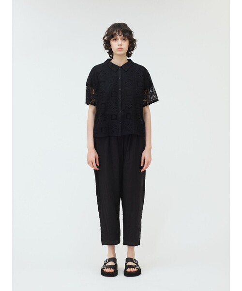 ブラウス シャツ mizuiro ind タイルレースシャツ レディース mizuiroind ブラウス シャツ mizuiro ind タイルレースシャツ