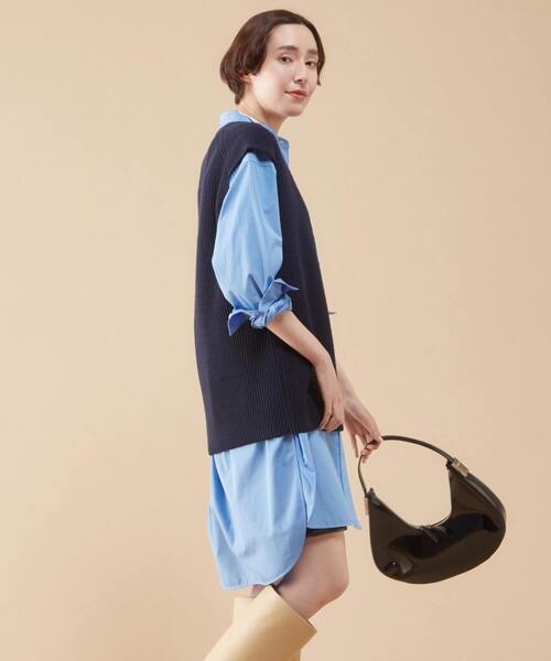 「martinique」 Vネックニット FREE ネイビー レディース_画像3