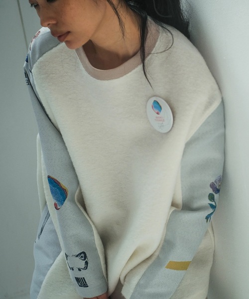 STOF（ストフ） セーター ニット FLAGMENTS MIX PULLOVER メンズ