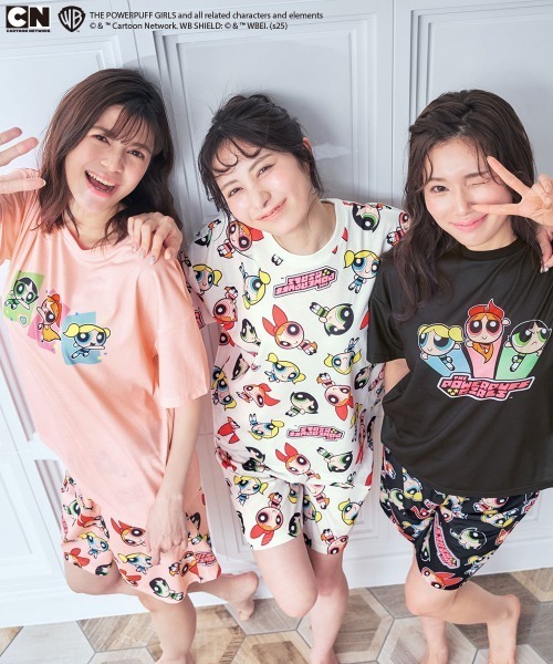 aimerfeel パジャマ ルームウェア パワーパフ ガールズ Tシャツ