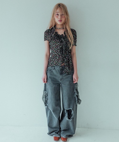 igi レースクラッシュデニム デニム igi ジーンズ デニム デニムパンツ HIDDEN LACE CLASH DENIM
