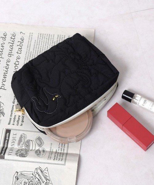 Flowering（フラワーリング） ポーチ ハート/リボン/ネコ/キルティング