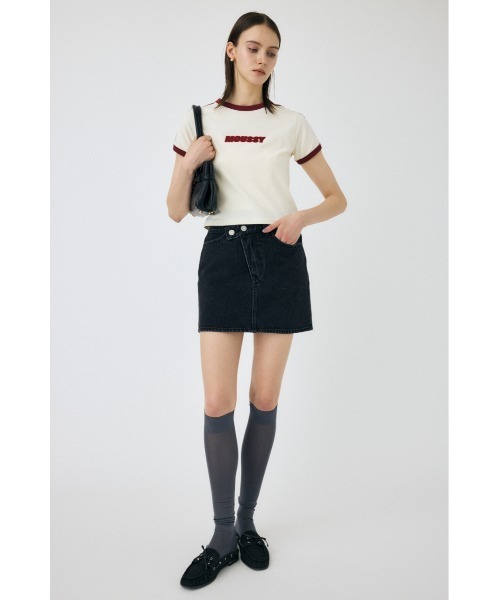 MOUSSY ミニスカート MOUSSY デニムスカート CROSS WAIST ミニスカート : ZOZOTOWN