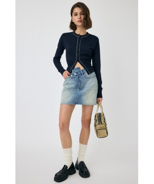 MOUSSY デニムスカート CROSS WAIST ミニスカート : ZOZOTOWN