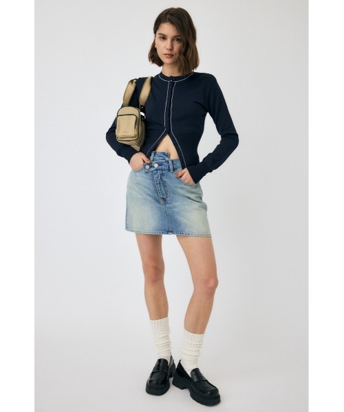 MOUSSY デニムスカート CROSS WAIST ミニスカート : ZOZOTOWN