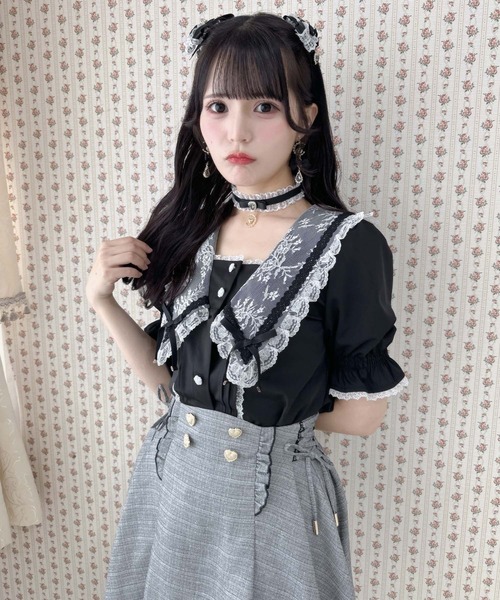 ブラウス シャツ パール釦ショルダーレースブラウス レディース JAYRO｜パール釦ショルダーレースブラウス | Rakuten Fashion