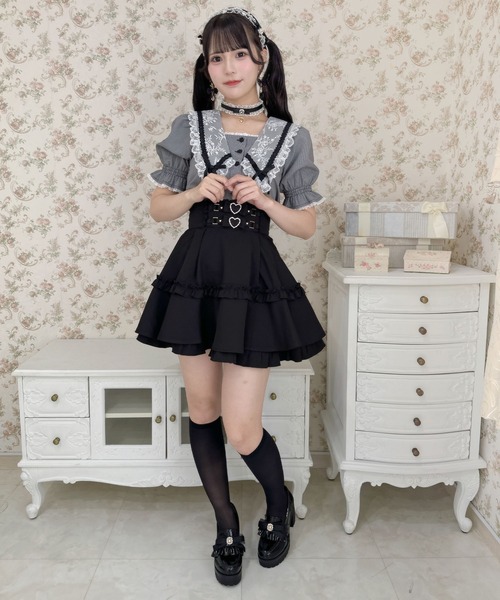 【コーデ売り】ROJITA ブラウス＆バッスルスカート ロジータ ROJITA バックリボンスカート （サックス