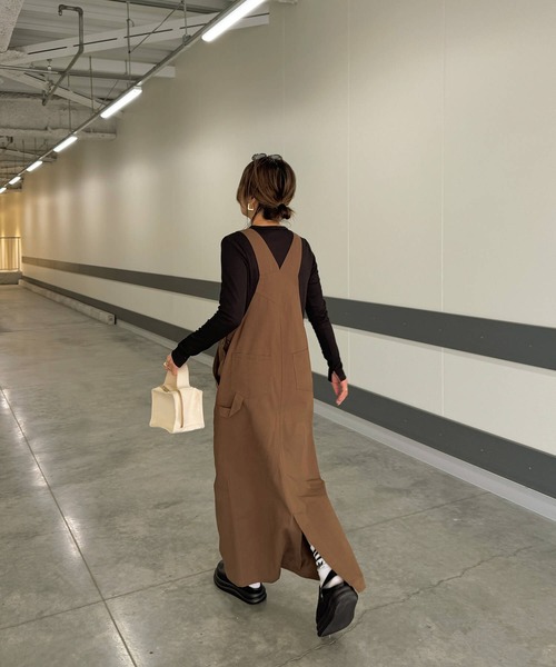 I-SOOK（アイスー） ジャンパースカート コットンロングジャンパー