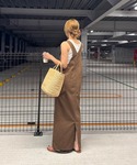 ジャンパースカート コットンロングジャンパース...の詳細画像2