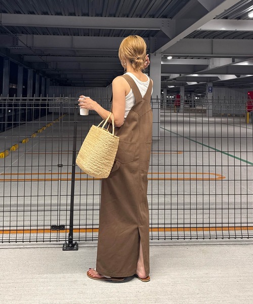 I-SOOK ジャンパースカート コットンロングジャンパースカート