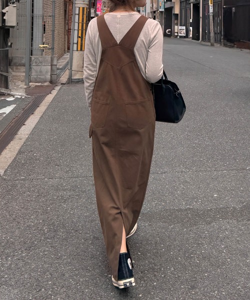I-SOOK（アイスー） ジャンパースカート コットンロングジャンパー