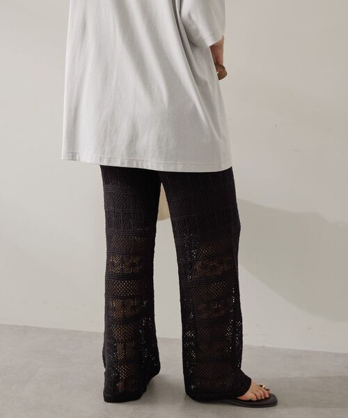 AMERICAN HOLIC パンツ レース編みニットパンツ レディース
