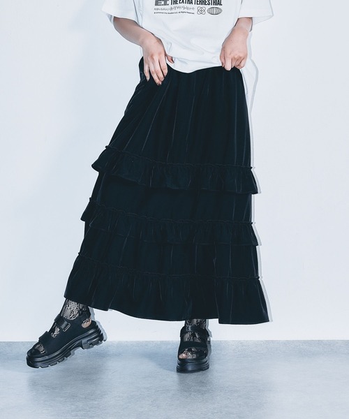 BLAMINK フリルティアードスカート36 ➕カシミアタイトスカート 36 BLAMINK フリルティアードスカート36 ➕カシミアタイトスカート 36