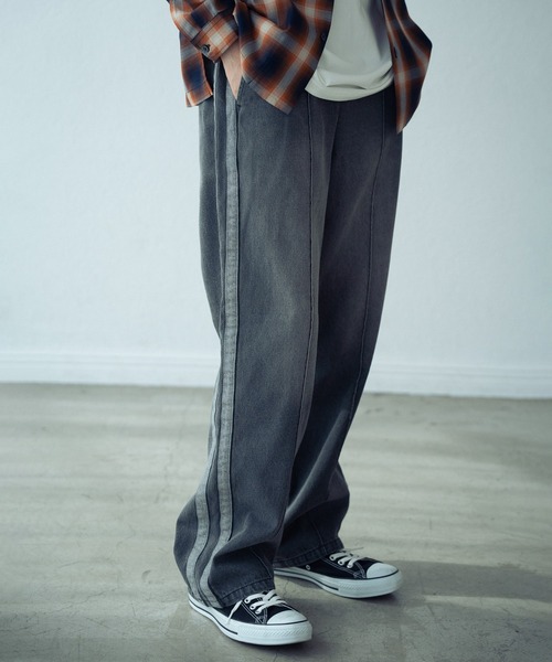 ラトルトラップ（RATTLE TRAP）/10．5ozスラブデニムトラックパンツ RATTLE TRAP（ラトルトラップ） パンツ 10.5ozスラブデニムトラック