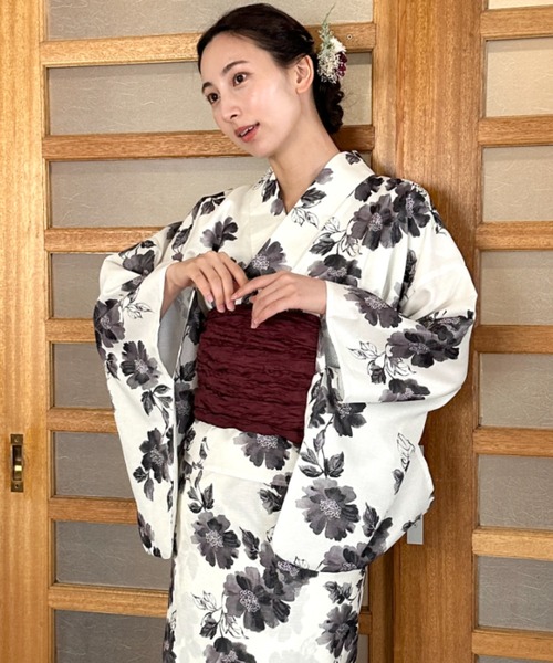 浴衣 選べる7柄展開 1人で着られる浴衣2点セット(浴衣/帯) セパレート