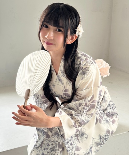 【1人で着られる】セパレート浴衣 / 浴衣+作り帯セット KIMONOMACHI 浴衣 1人で着られる浴衣 セパレート浴衣 3点セット