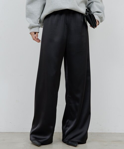 GALLARDAGALANTE（ガリャルダガランテ） パンツ ワイドドロストサテン