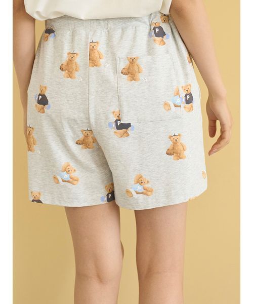 パジャマ ルームウェア 「ONLINE限定」スポーティーベアワンポイントTシャツ＆総柄ショートパンツセット レディース | gelato pique | 08