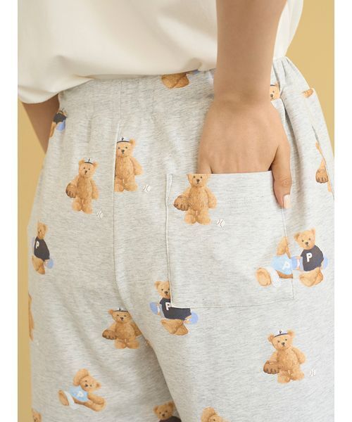 パジャマ ルームウェア 「ONLINE限定」スポーティーベアワンポイントTシャツ＆総柄ショートパンツセット レディース | gelato pique | 11